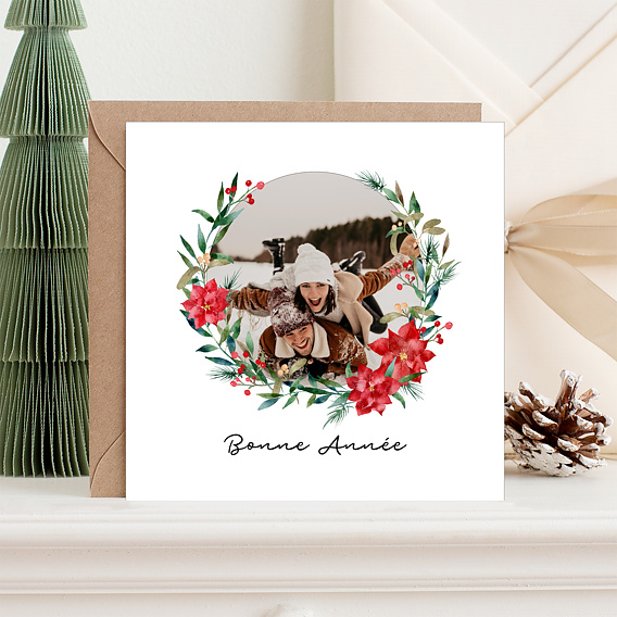 Carte de voeux Couronne de Noël Après 1