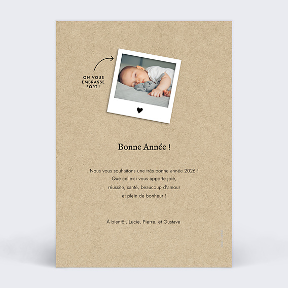 Carte de Voeux Particuliers Carte voeux polaroid