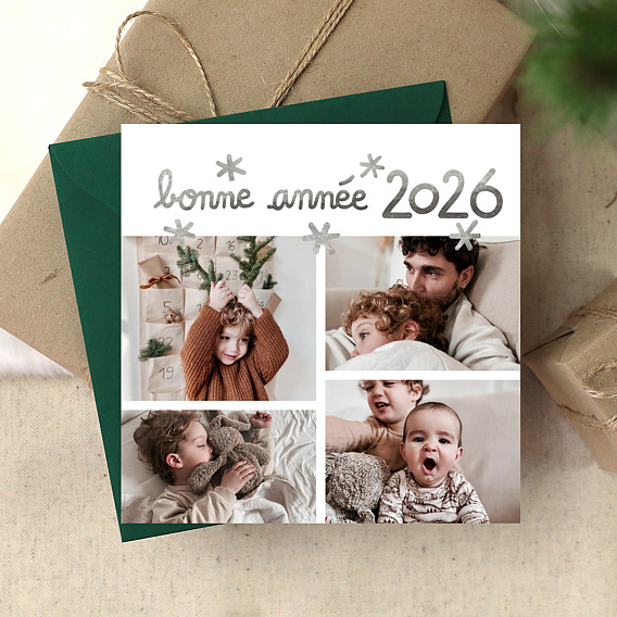 Carte de Voeux Particuliers Etoiles d'argent