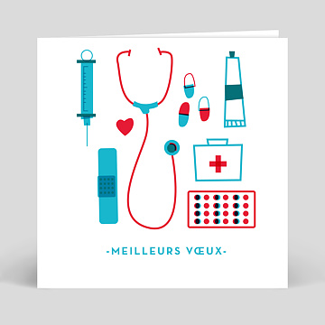 Carte de Vœux Entreprise Sacoche de Médecin