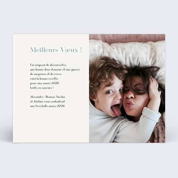 Carte de voeux Voeux typo colorée Verso