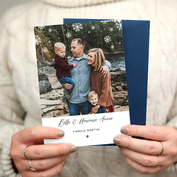 Carte de voeux Carte voeux flocons Après 4