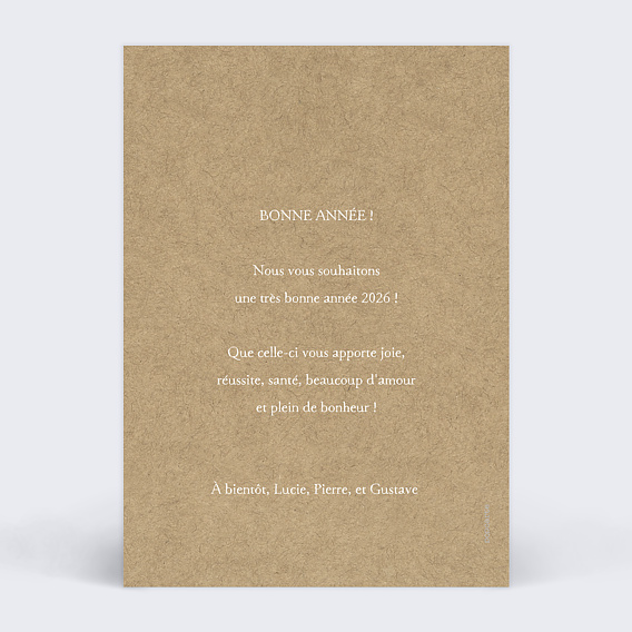 Carte de voeux Joli kraft Verso