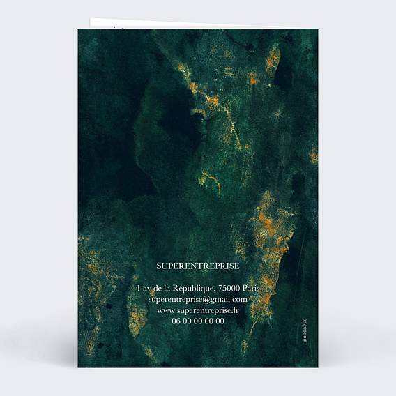 Carte de vœux entreprise Encadré Ocre Verso