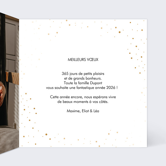 Carte de voeux Carte de voeux Pétillante Intérieur Droit