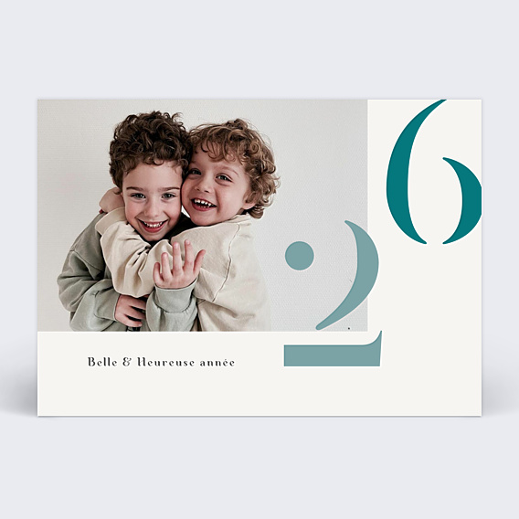 Carte de Voeux Particuliers Voeux typo colorée