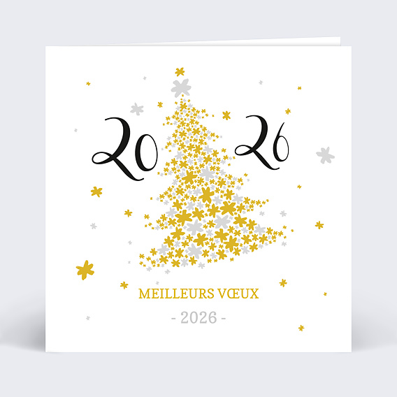 Carte de vœux entreprise Sapin Étoilé Recto