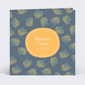 Carte de Voeux Particuliers Carte voeux fleurs mimosa