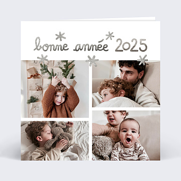 Carte de Voeux Particuliers Etoiles d'argent