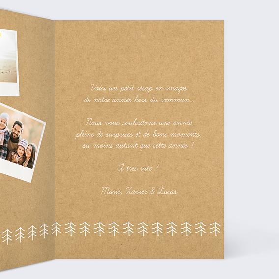 Carte de voeux Carte vœux calendrier Intérieur Droit