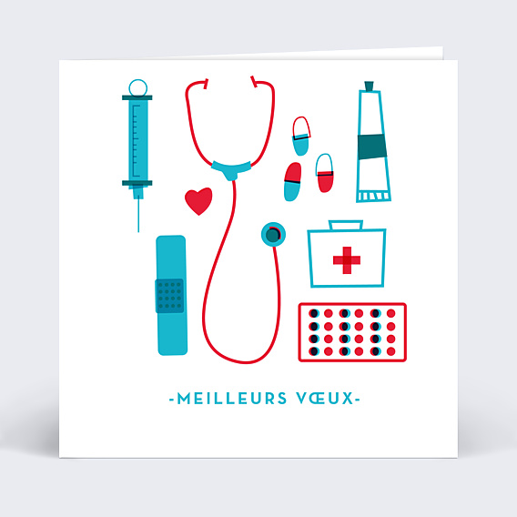 Carte de Voeux Entreprise Sacoche de Médecin