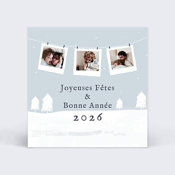 Carte de Voeux Particuliers Corde à linge voeux