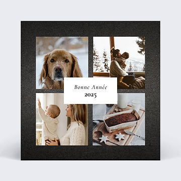 Carte de Voeux Particuliers Ardoise 4 photos