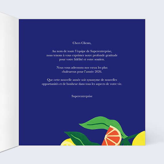 Carte de vœux entreprise Voeux Entreprise Originaux Intérieur Droit