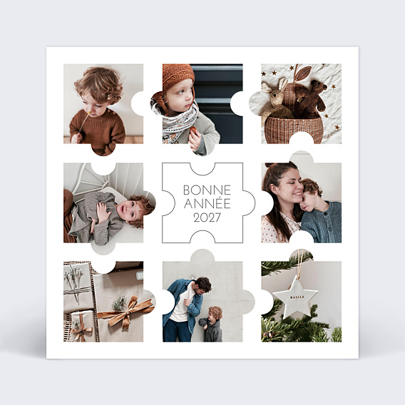 Carte de Voeux Particuliers Photo-puzzle