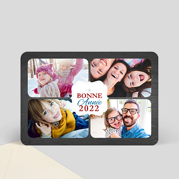 Carte de Voeux Particuliers Ardoise 4 photos