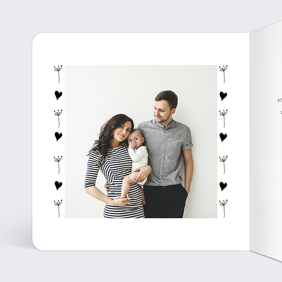 Carte de voeux Coeur bucolique Intérieur Gauche