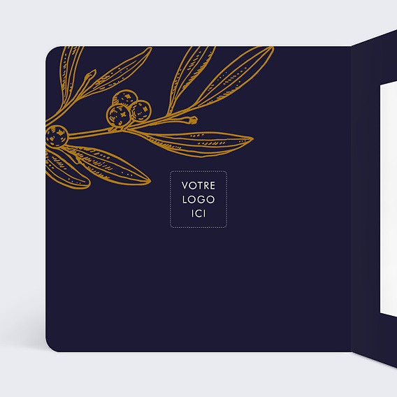 Carte de vœux entreprise Gui Porte Bonheur Intérieur Gauche