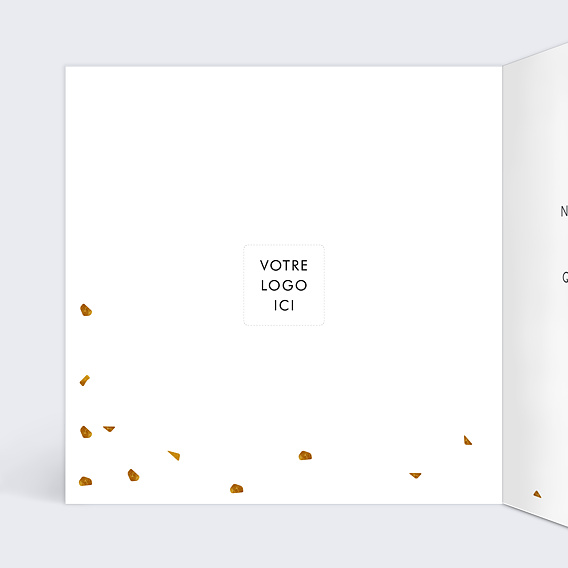 Carte de vœux entreprise Marbre et Confettis Intérieur Gauche