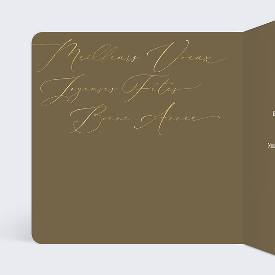 Carte de vœux entreprise Sobres Scintillements Intérieur Gauche