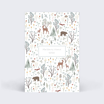 Carte de Voeux Particuliers Aquarelle Sapin