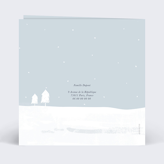 Carte de voeux Corde à linge voeux Verso