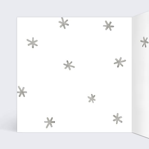 Carte de voeux Etoiles d'argent Intérieur Gauche