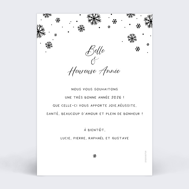 Carte de Voeux Flocons Verso