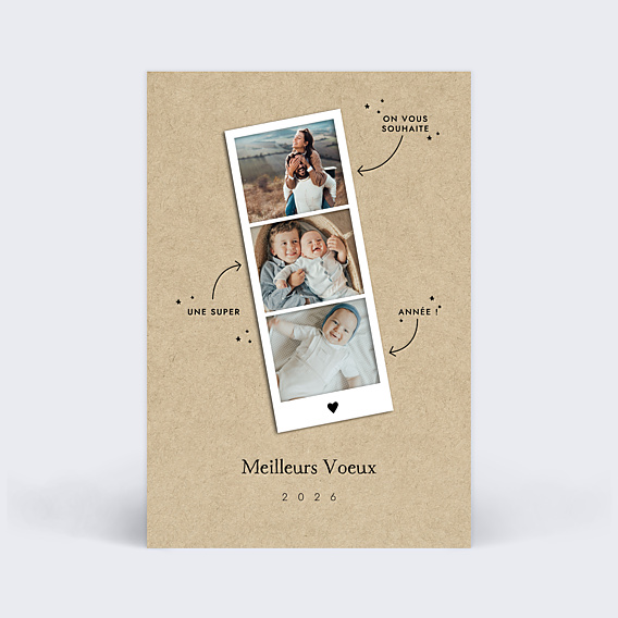 Carte de Voeux Particuliers Carte voeux polaroid
