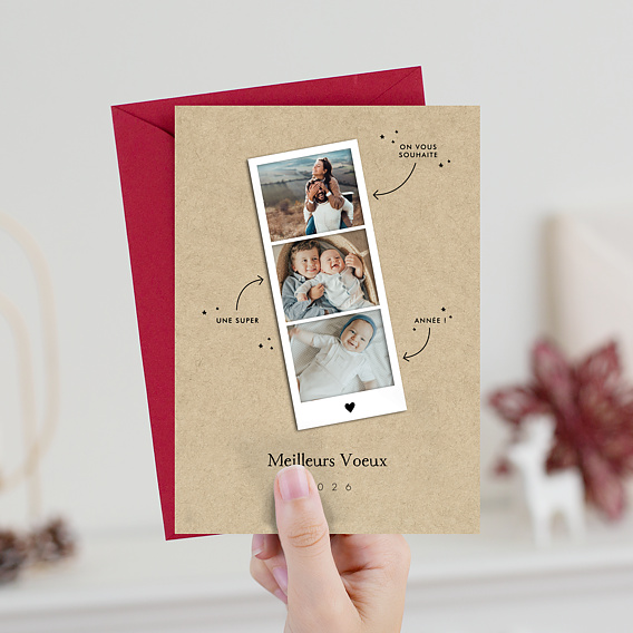 Carte de voeux Carte voeux polaroid Après 1