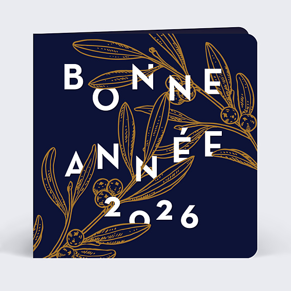 Carte de Voeux Entreprise Gui Porte Bonheur