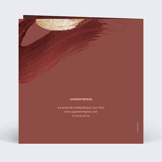 Carte de vœux entreprise Carte de voeux peinture Verso