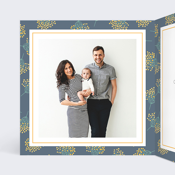 Carte de voeux Carte voeux fleurs mimosa Intérieur Gauche