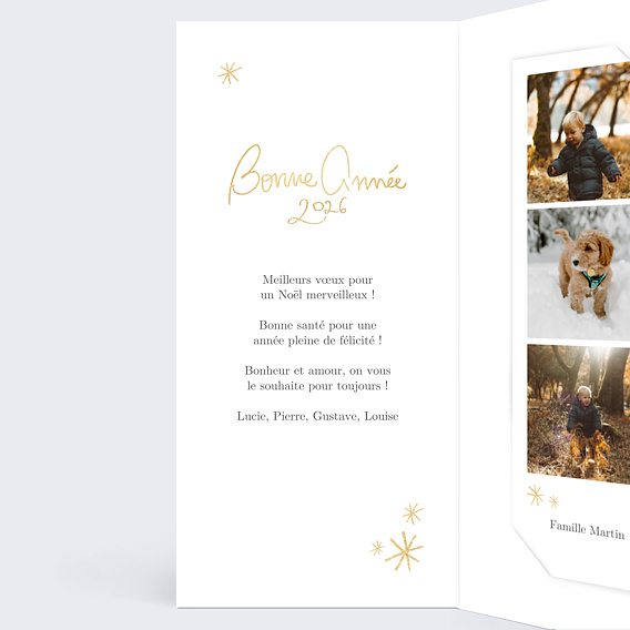 Carte de voeux Souhait festif Intérieur Gauche