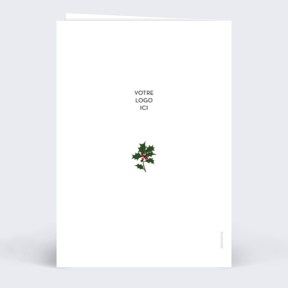 Carte de vœux entreprise Bonne Année Houx Verso