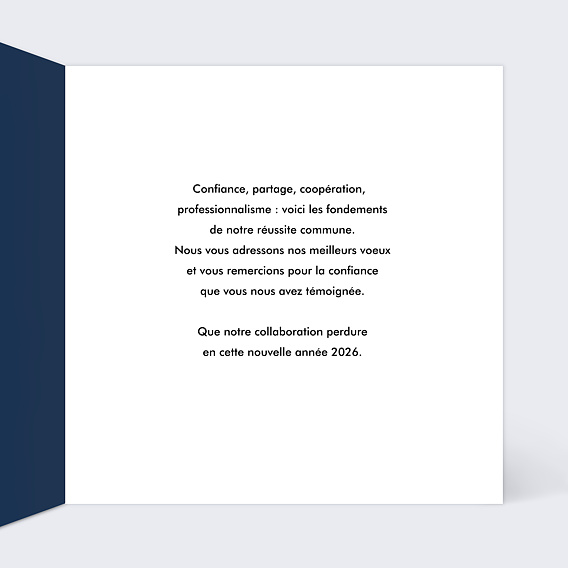 Carte de vœux entreprise Vœux Originaux Entreprise Intérieur Droit