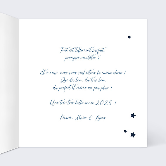 Carte de voeux Bonne étoile Intérieur Droit
