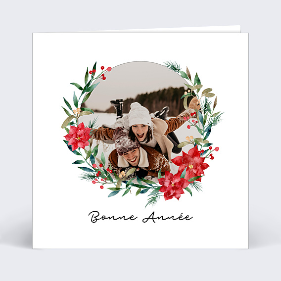 Carte de Voeux Particuliers Couronne de Noël