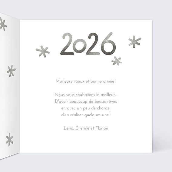 Carte de voeux Etoiles d'argent Intérieur Droit