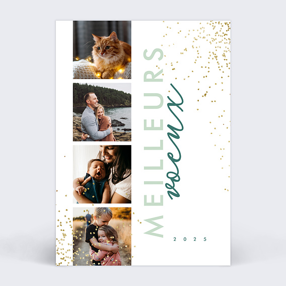 Carte de voeux Carte de voeux avec 4 photos, carte pêle-mêle