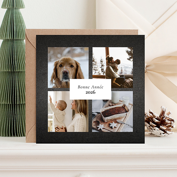 Carte de voeux Ardoise 4 photos Après 4