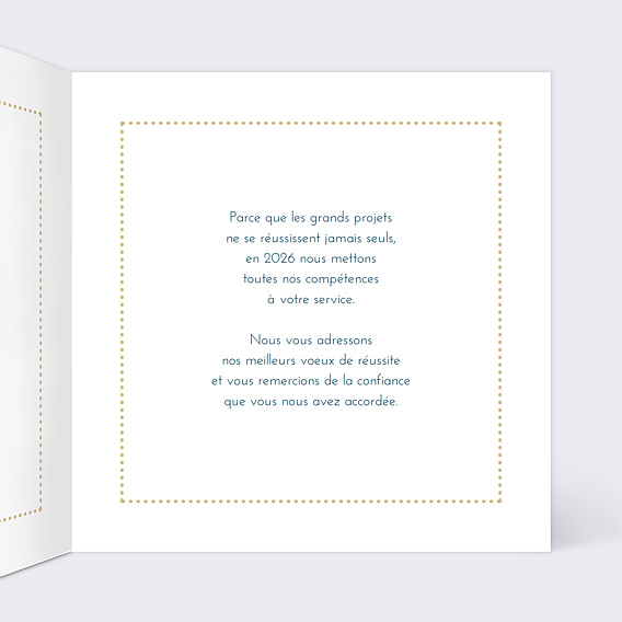 Carte de vœux entreprise Joli Message Intérieur Droit