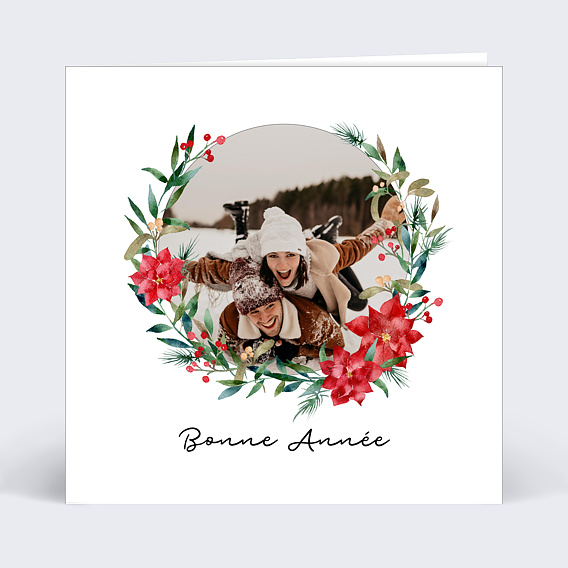 Carte de voeux Couronne de Noël