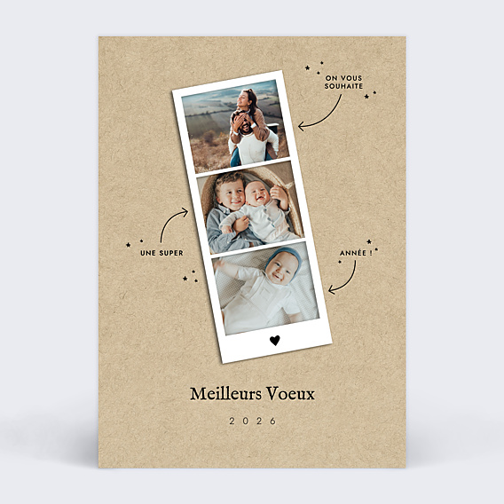 Carte de Voeux Particuliers Carte voeux polaroid