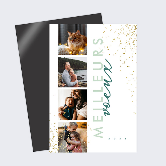 Carte de voeux Carte de voeux avec 4 photos, carte pêle-mêle