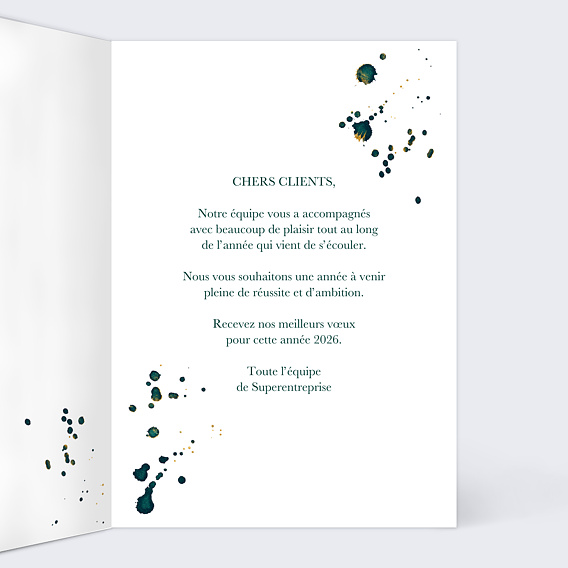 Carte de vœux entreprise Encadré Ocre Intérieur Droit