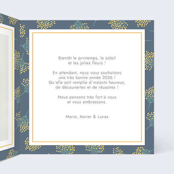 Carte de Voeux Particuliers Carte voeux fleurs mimosa