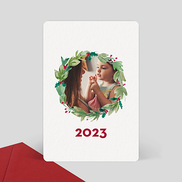 Carte de Voeux Particuliers Couronne de Noël