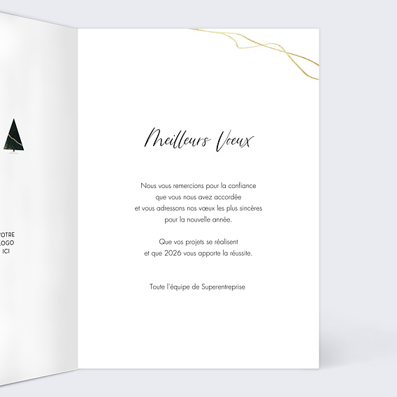 Carte de vœux entreprise Sapins Graphiques Intérieur Droit
