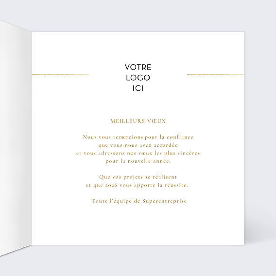 Carte de vœux entreprise Arbre Intérieur Droit